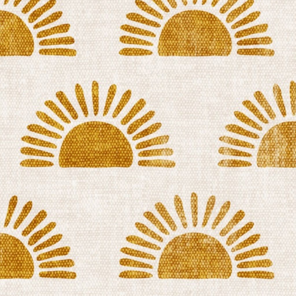 sunshine - block print boho sun print - golden - LAD20 Wallpaper by littlearrowdecor
