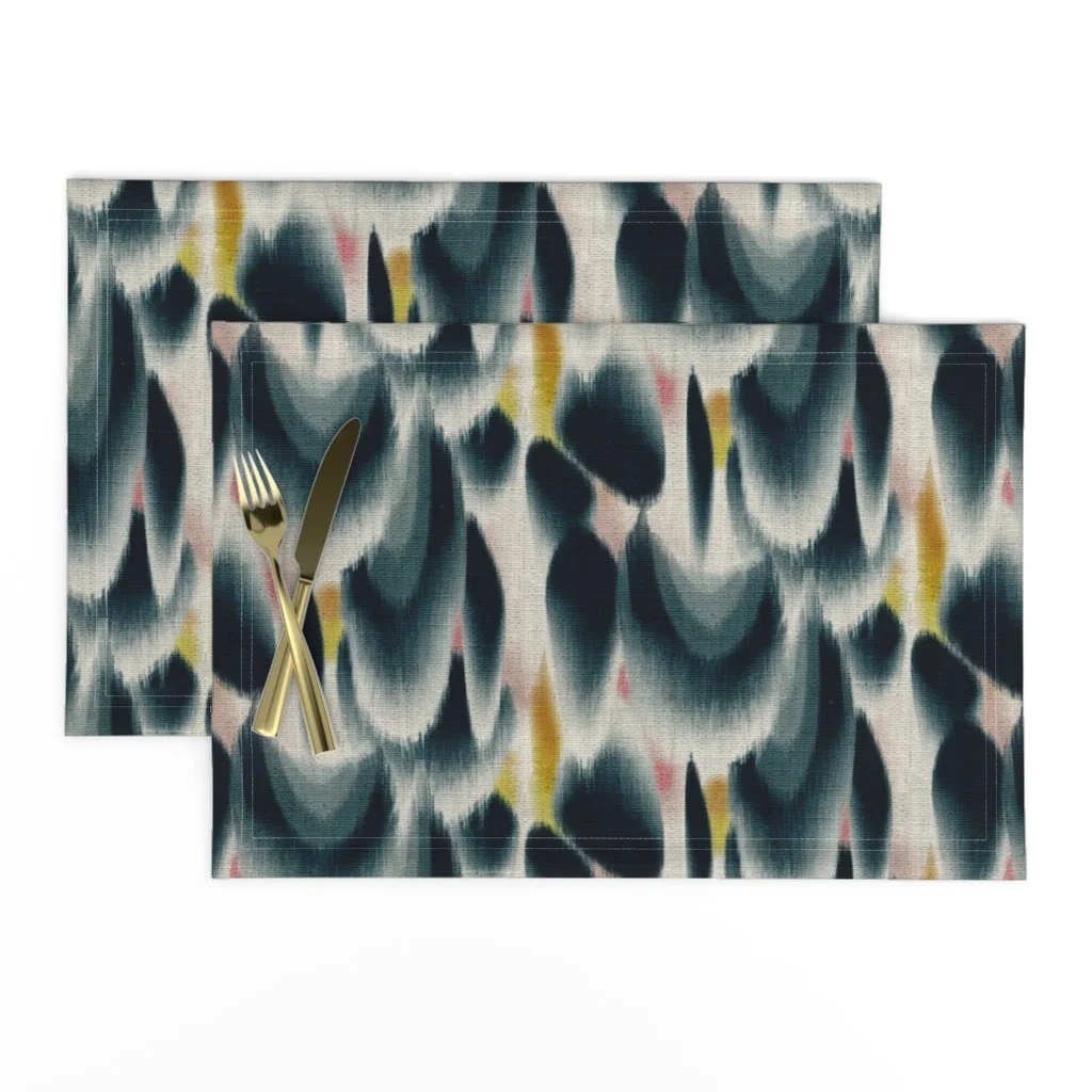 Abstract shibori placemats