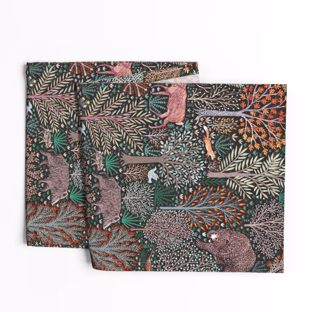 Woodland trees table runner