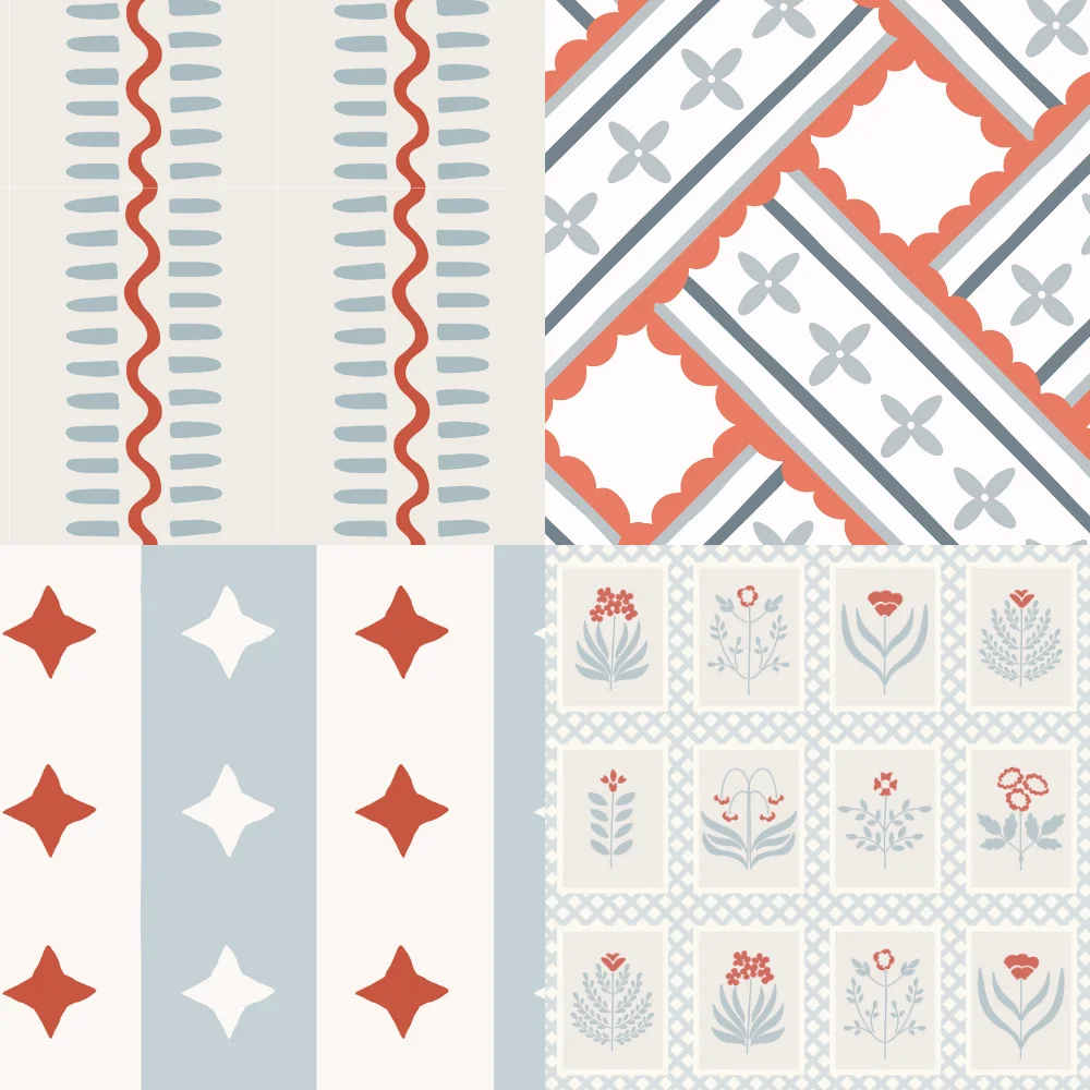 A grid of 4 Americana designs from heightsdesignstudio