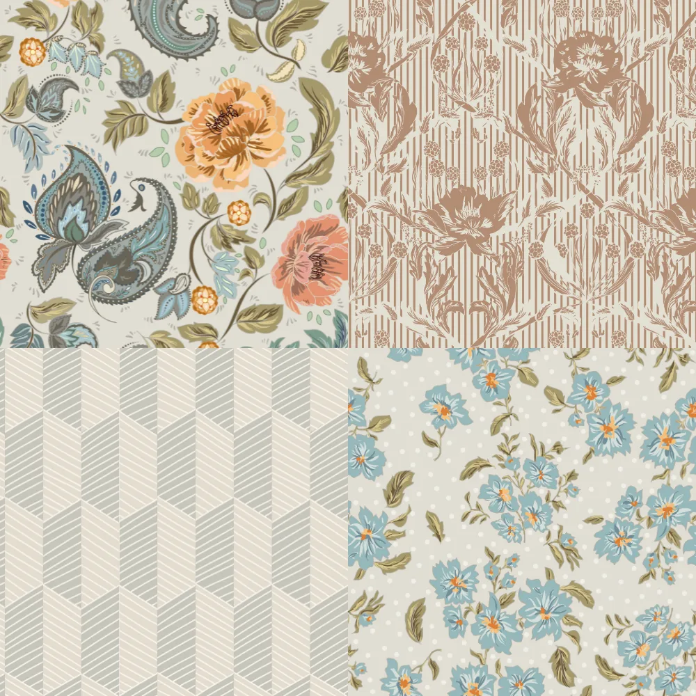 A grid of 4 traditional heritage designs by design_dannick