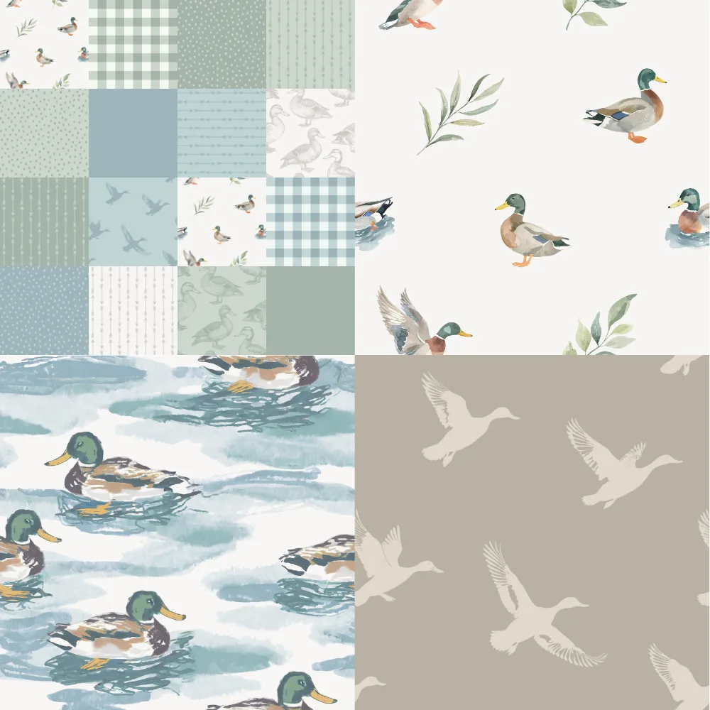 A grid of 4 baby designs with a duck theme by jessicaperry