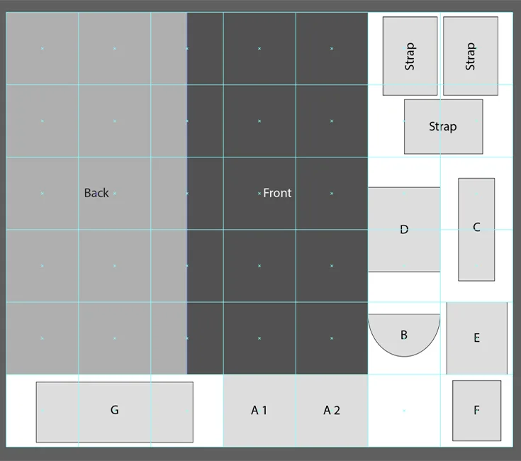 Craft-organizer-fabric-pieces-layout