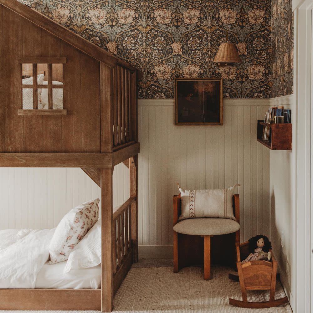 William Morris wallpaper in a kids room