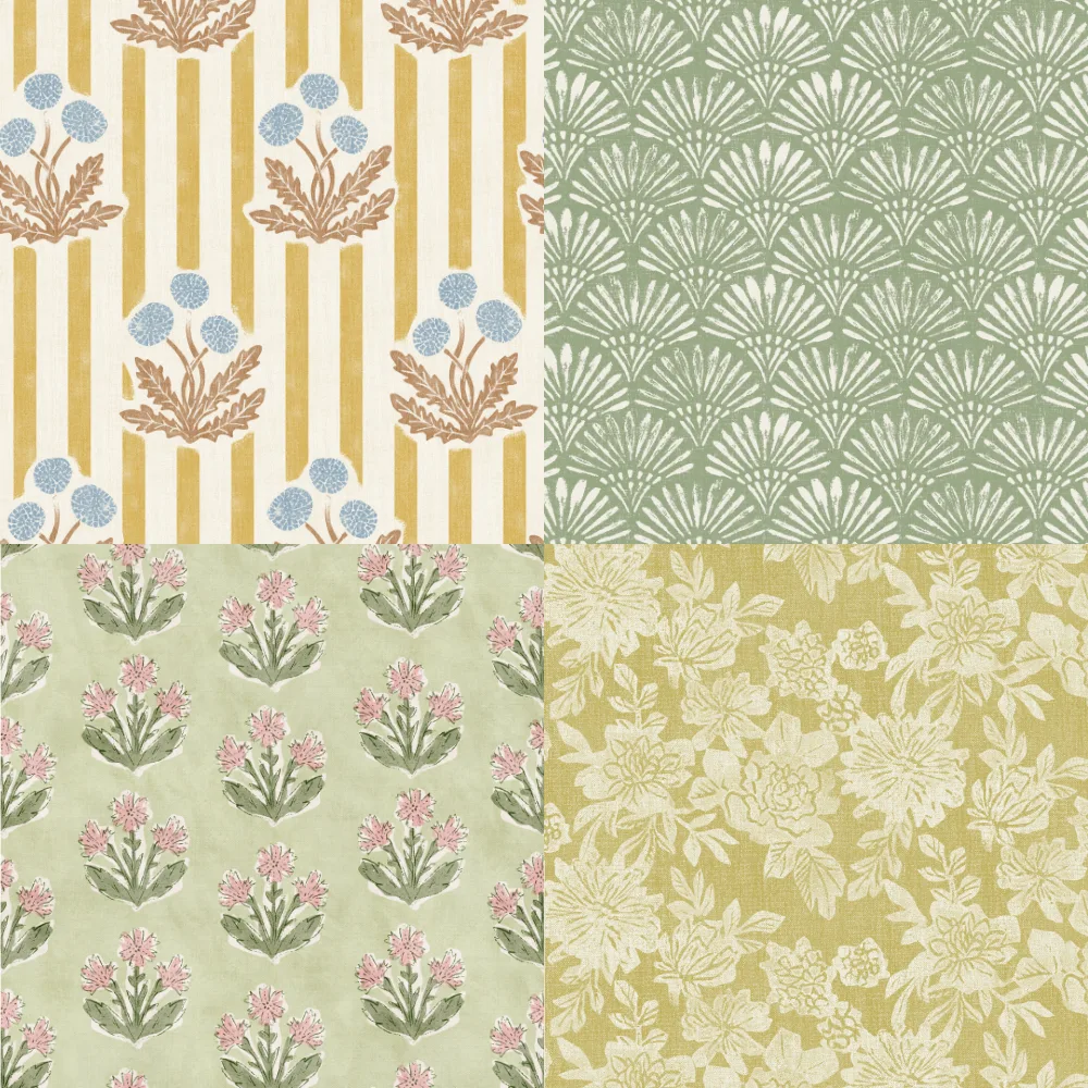 A grid of 4 farmhouse designs from apostrofodesign