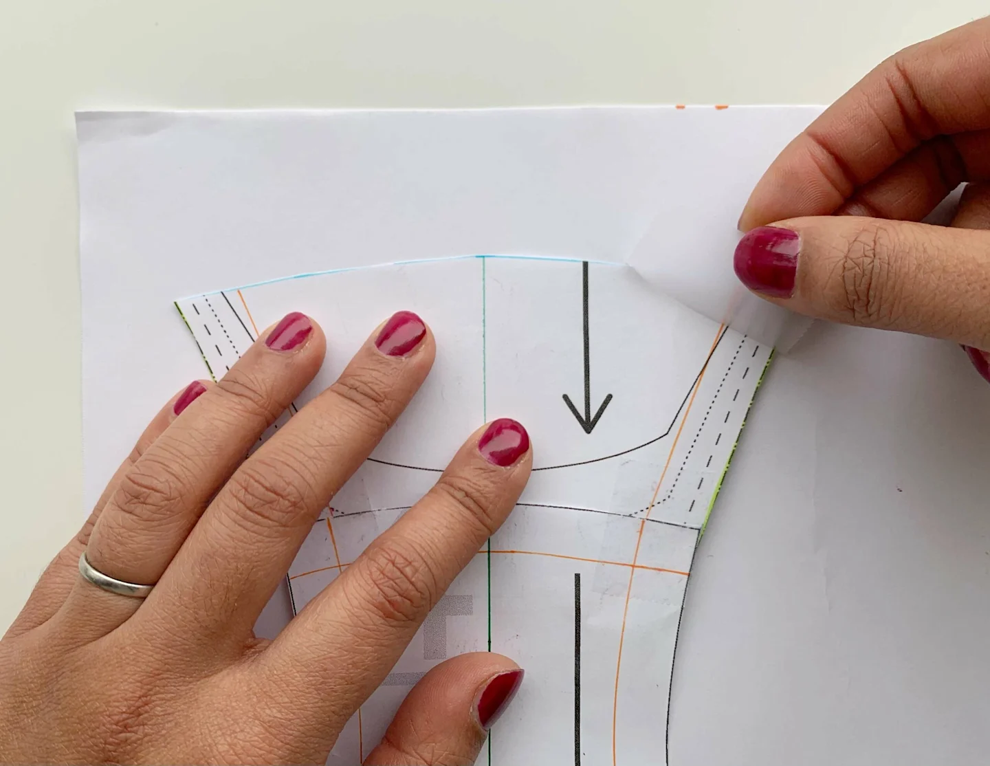 Drawing the seam allowance back into the pattern