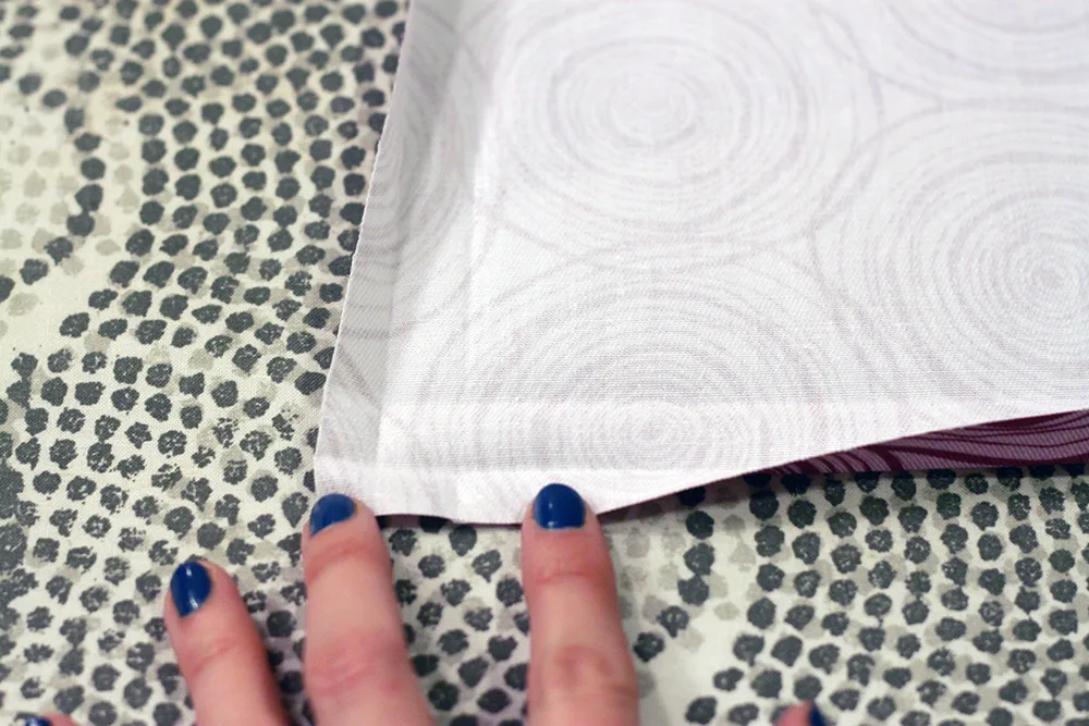 Unfold the edges of your fabric