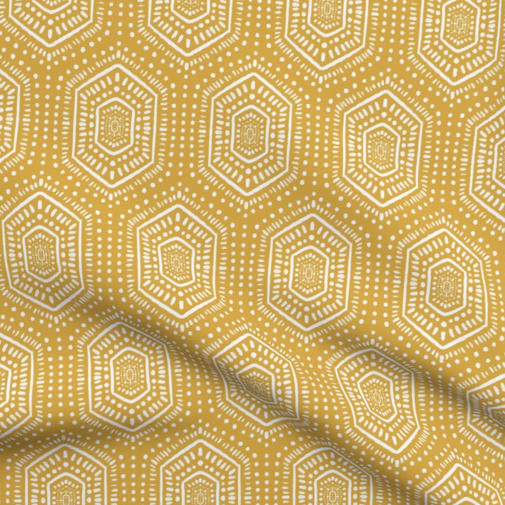 Boho Painted Mustard Fabric by designdn