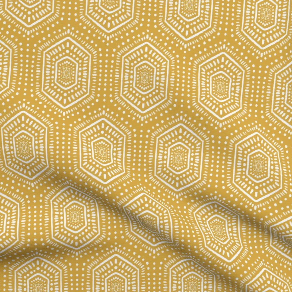 Boho Painted Mustard Fabric by designdn