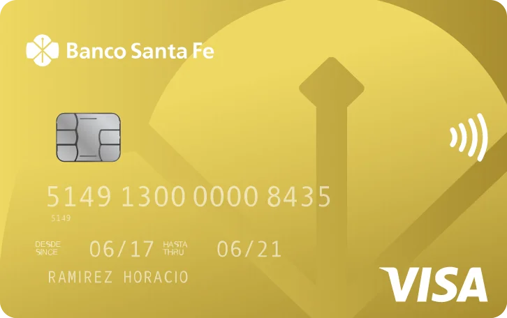 Tarjeta de Crédito  Visa Gold del Banco Santa Fe