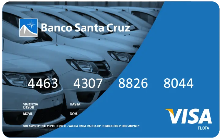 Tarjeta Visa Flota del Banco Santa Cruz