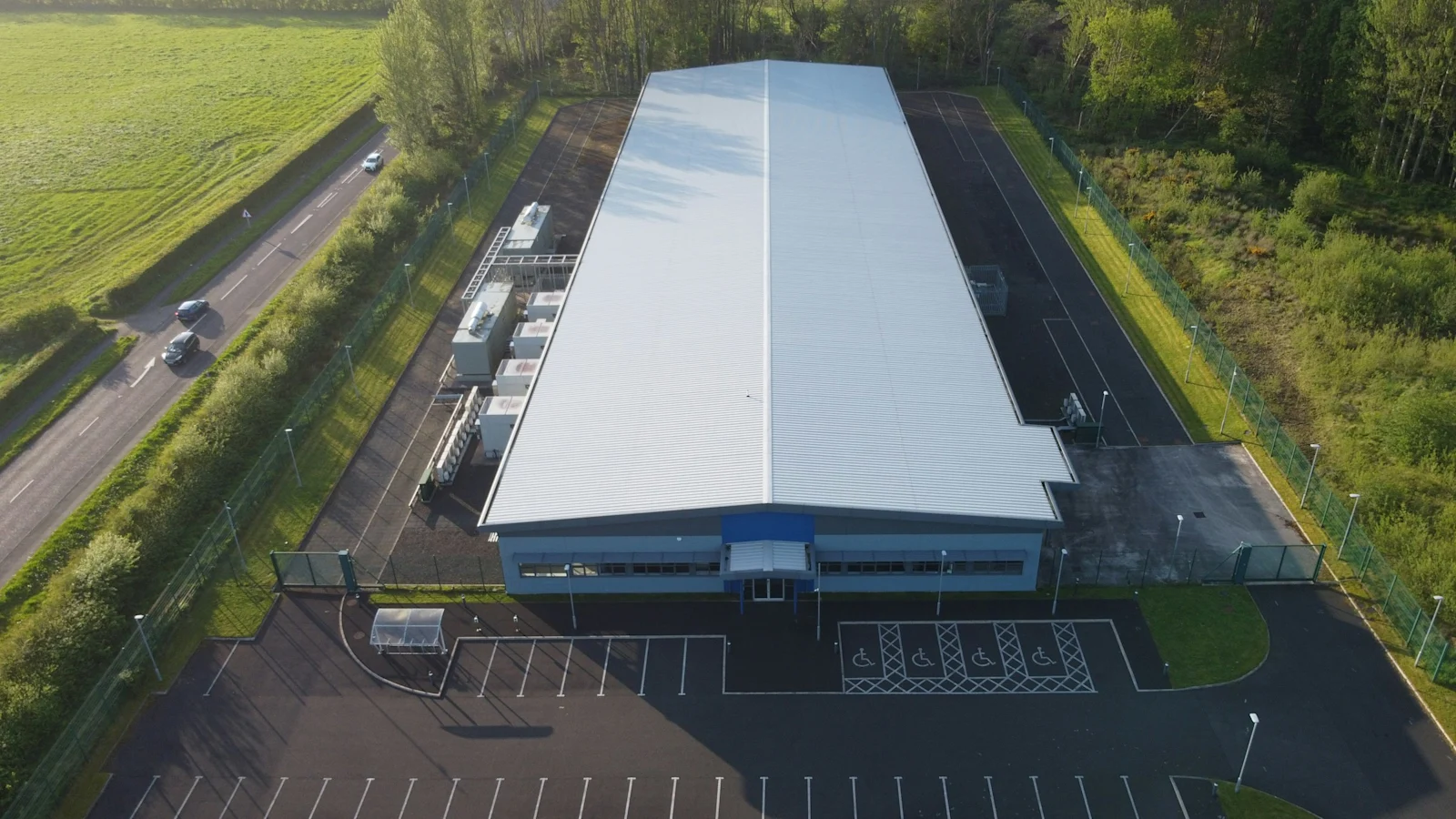 A commissioned data centre campus. The shell is 18–24% of the capital; the power train is 54–68%.