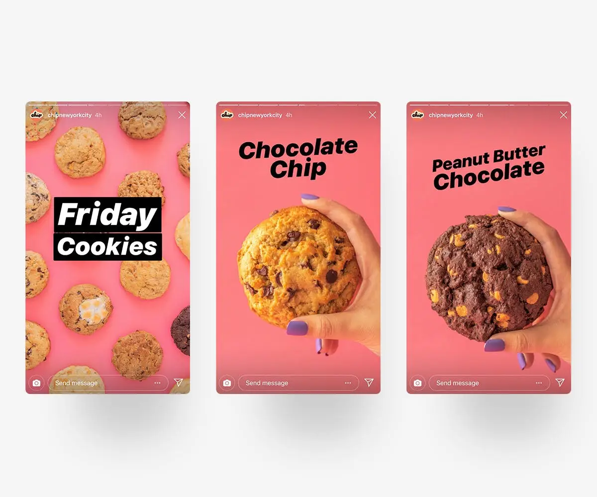 Chip (@ChipNYC) uses their Stories to announce their daily specials that change throughout the week.
