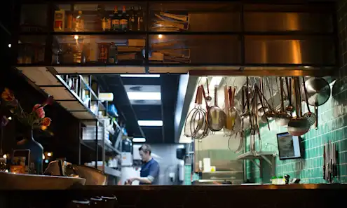 a close up of a restaurant