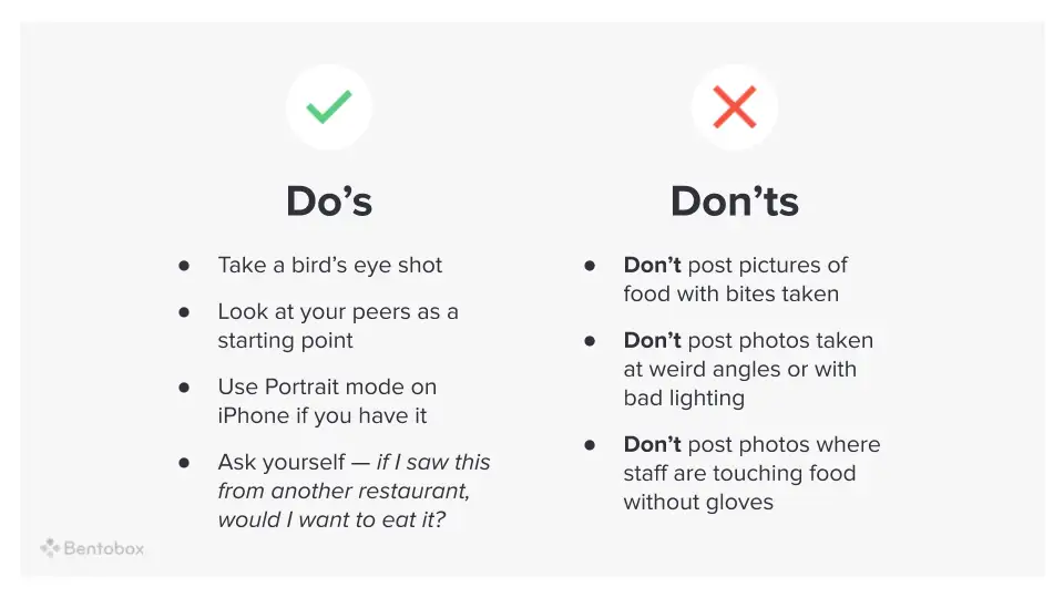 Do’s and Don’ts of food photography