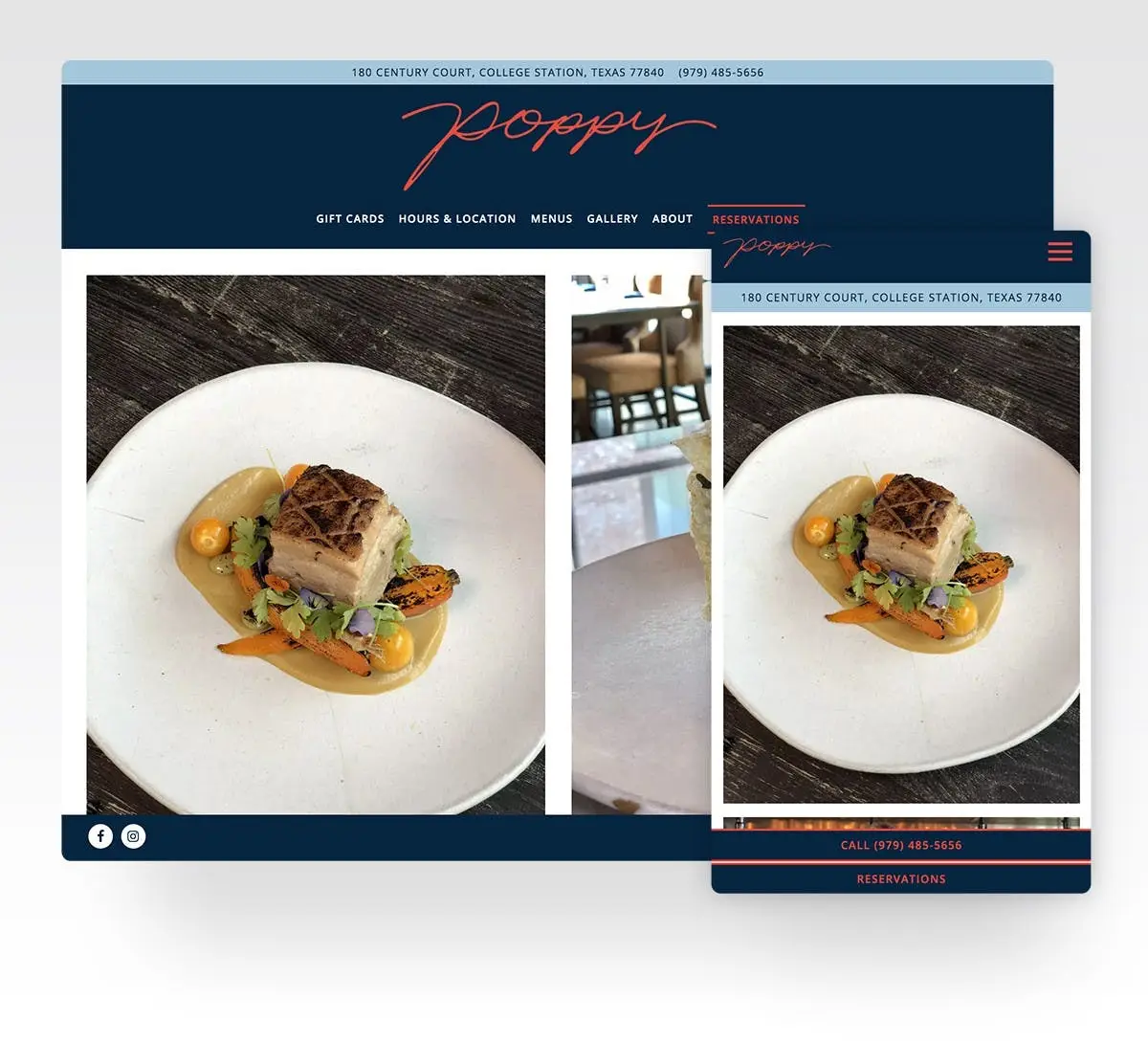 Screenshot of Poppy's website