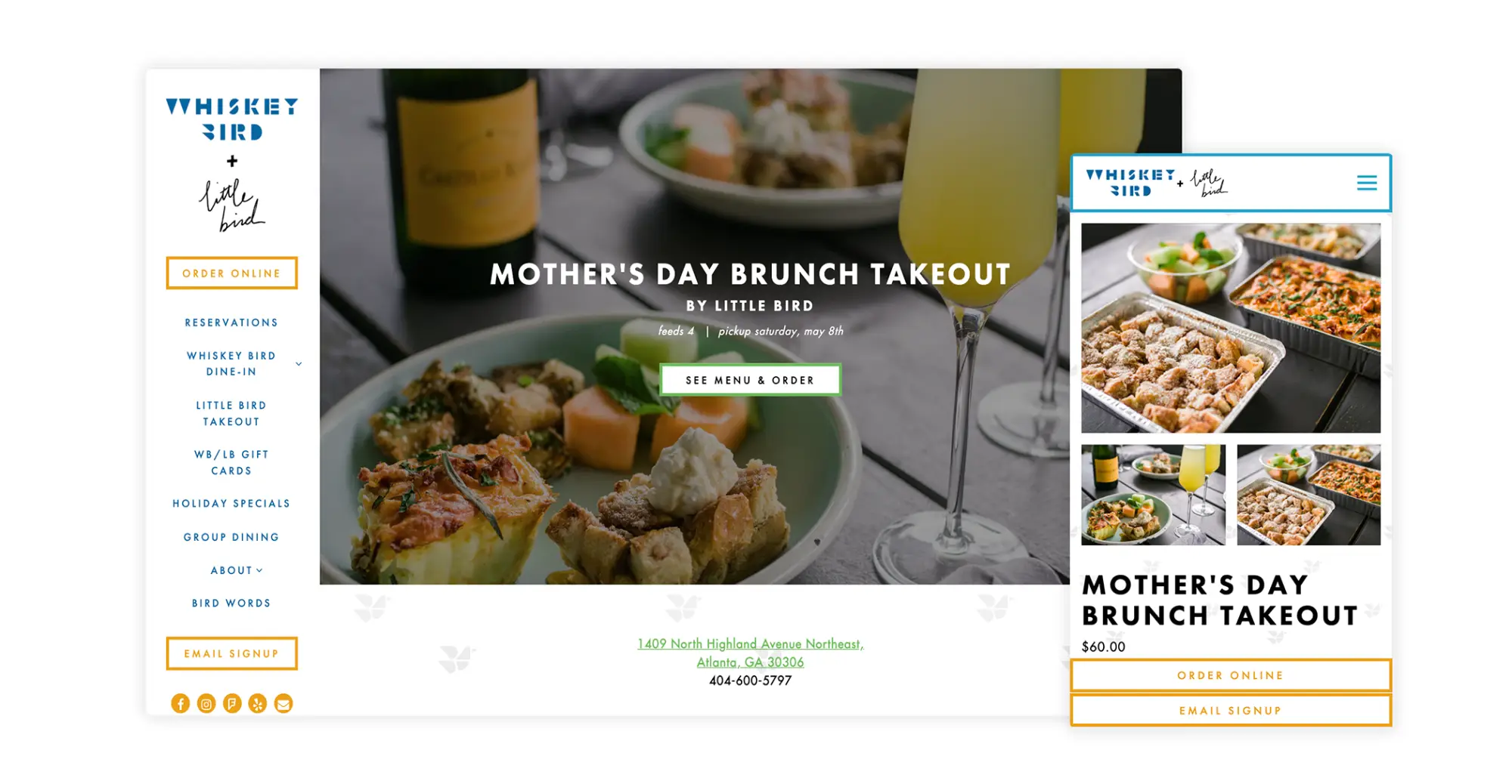 Example of a online catering store for restaurants