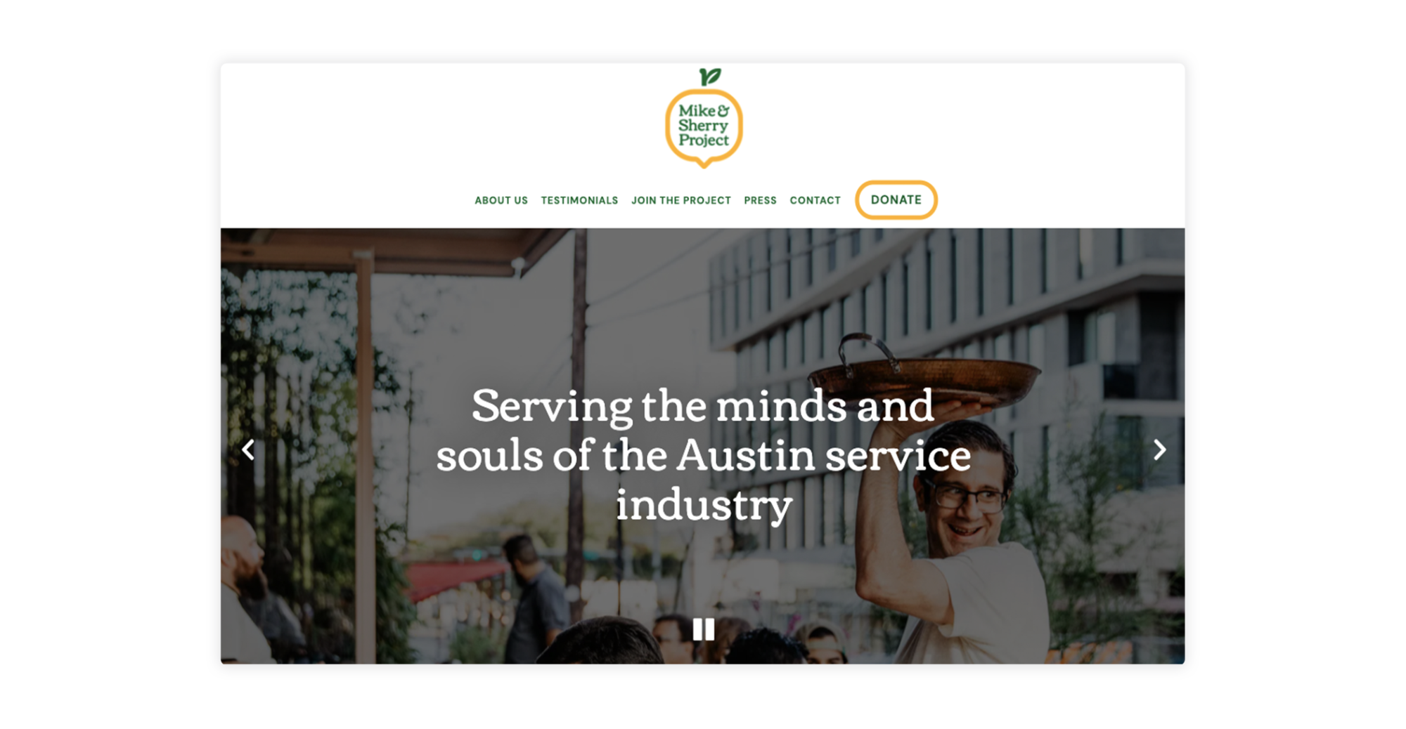 a screenshot of the website for the mike & sherry project