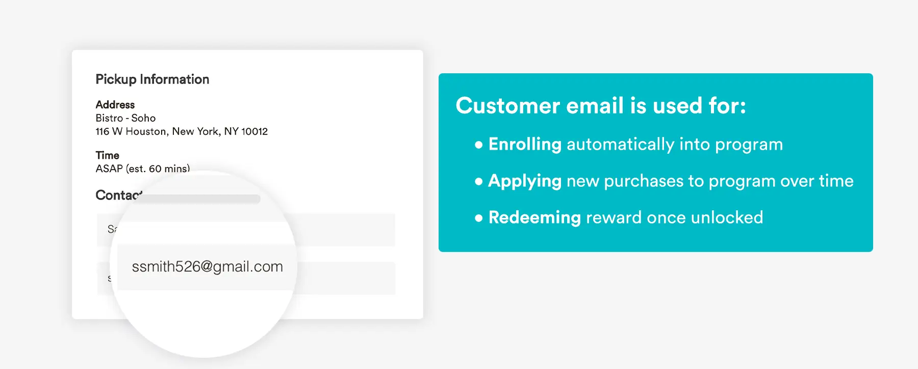 email address auto enroll loyalty program for restaurants by bentobox