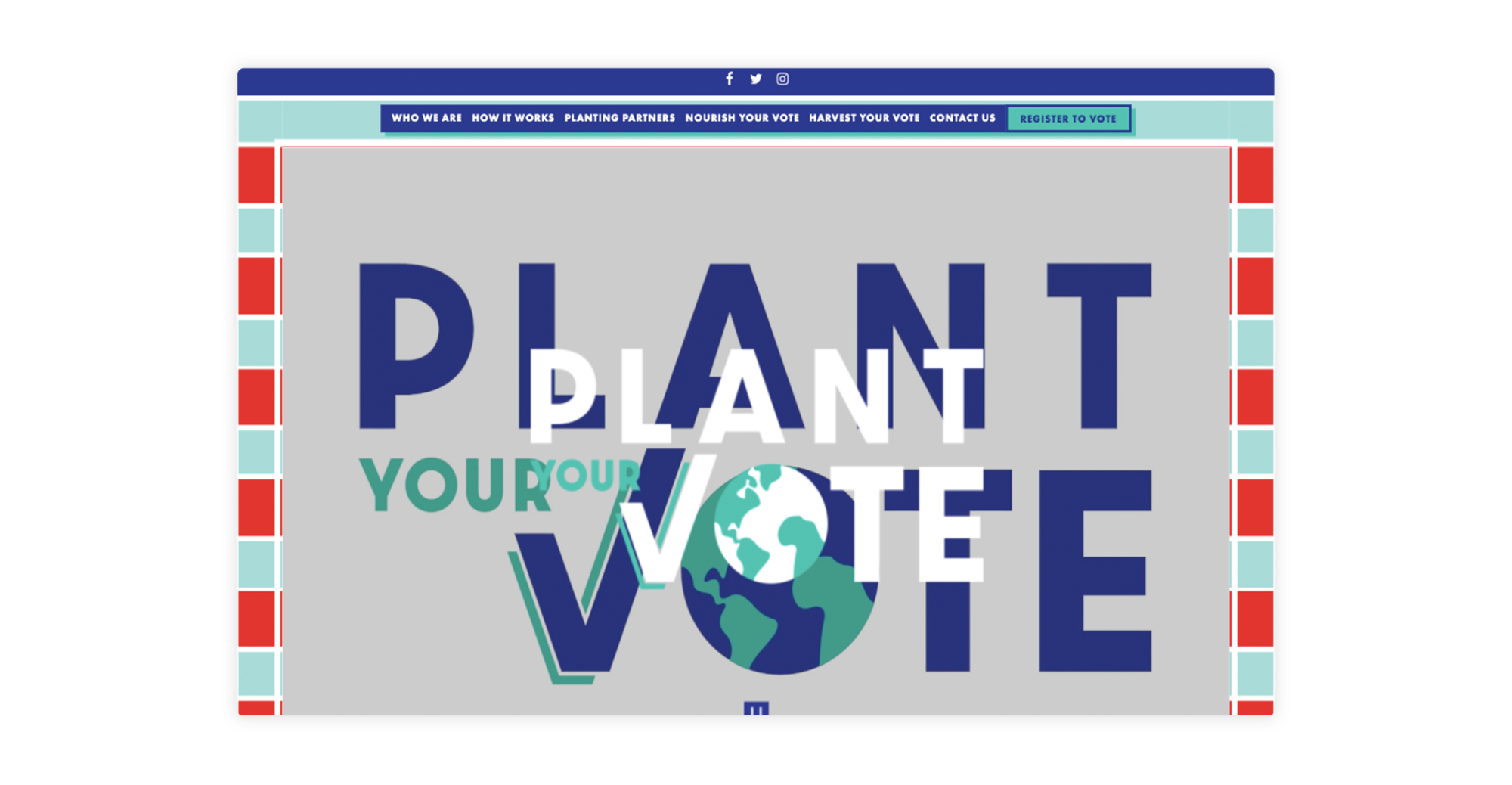 a screenshot of the website for Plant Your Vote