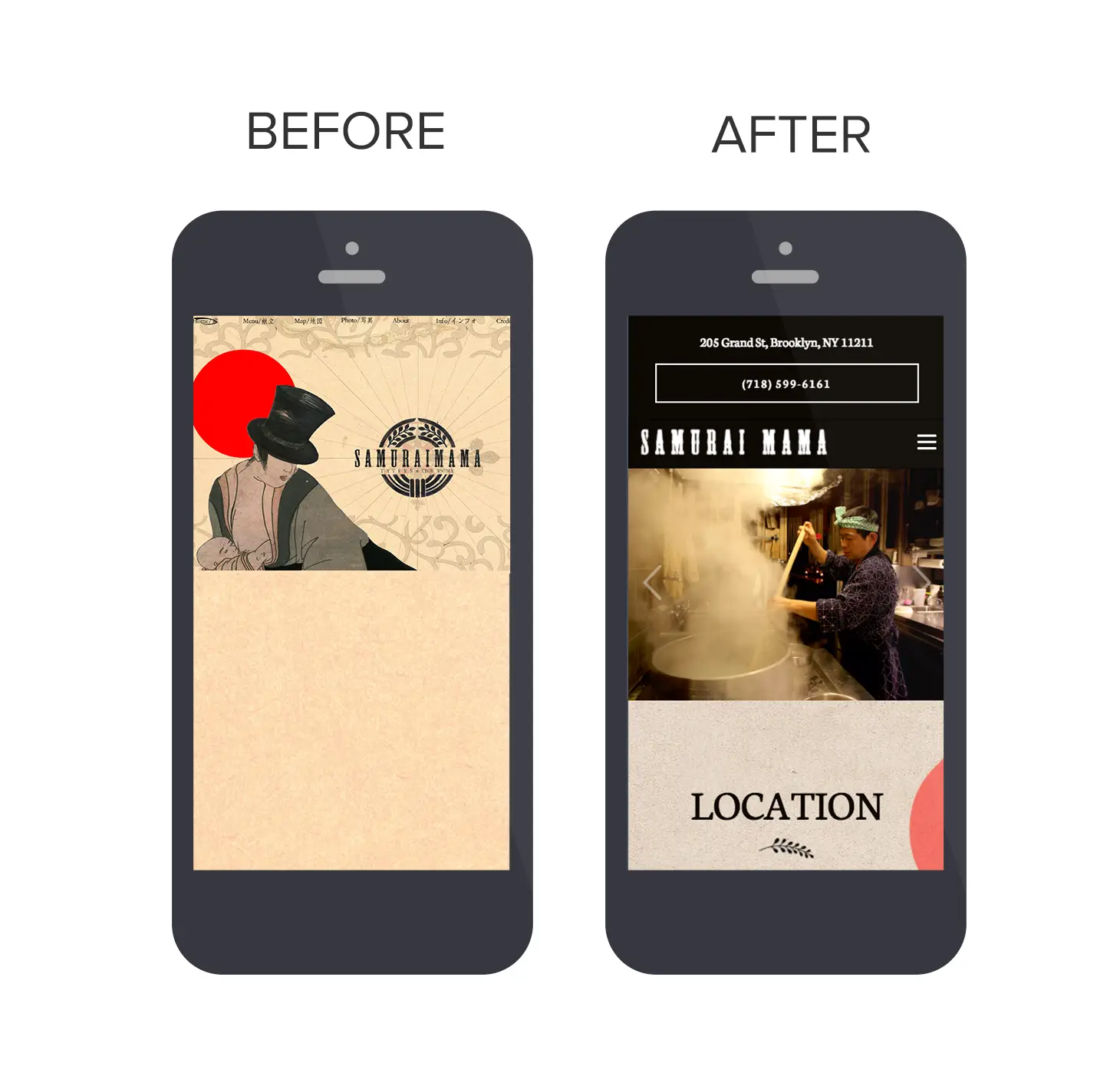 Before and after look at Samurai Mama