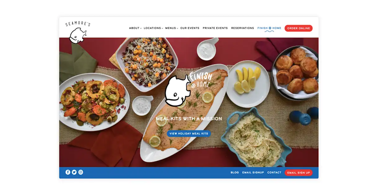 The restaurant website for Seamore's