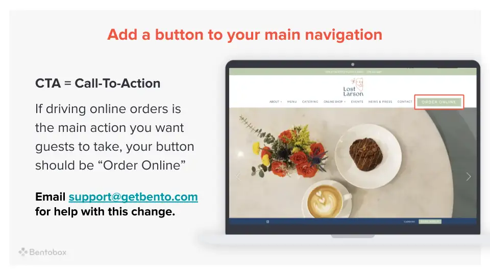 a graphic explaining the importance of adding a button to the main navigation bar