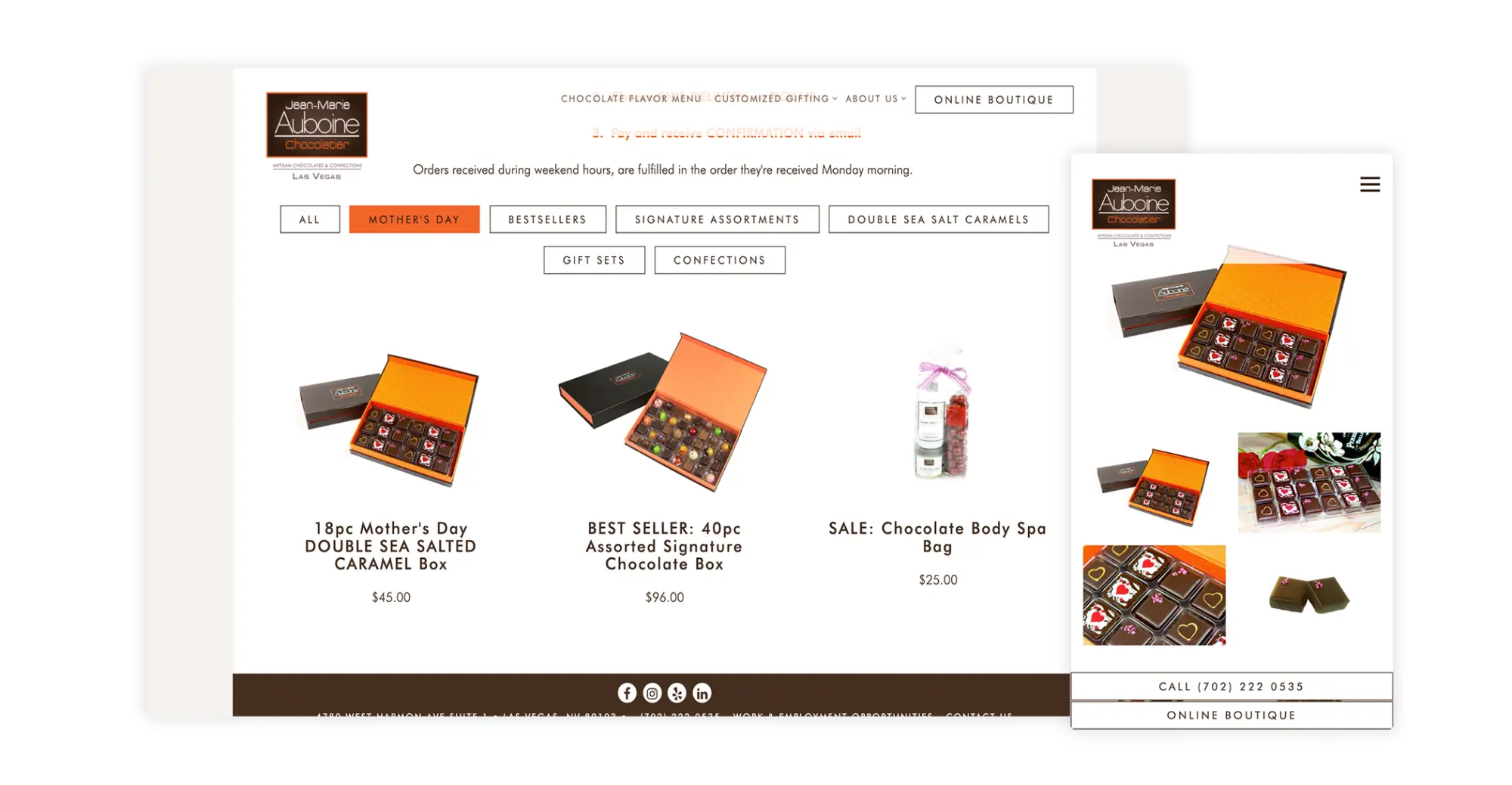 Example of a online catering store for restaurants
