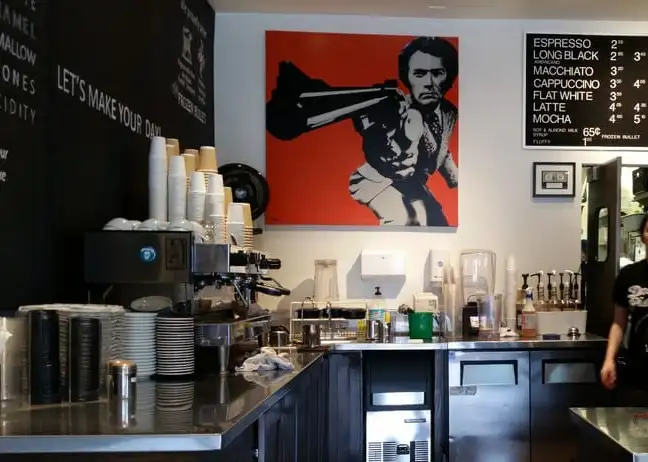 area behind the bar