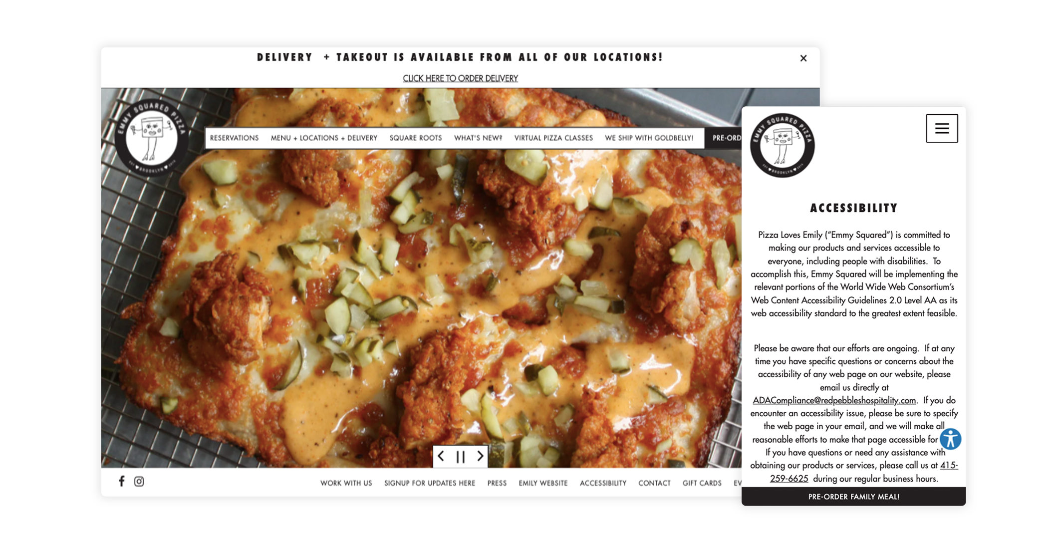 a screenshot of the website for Emmy Squared