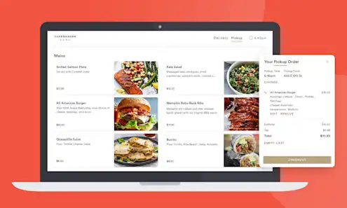 Desktop view of BentoBox's online ordering platform with a callout of an order
