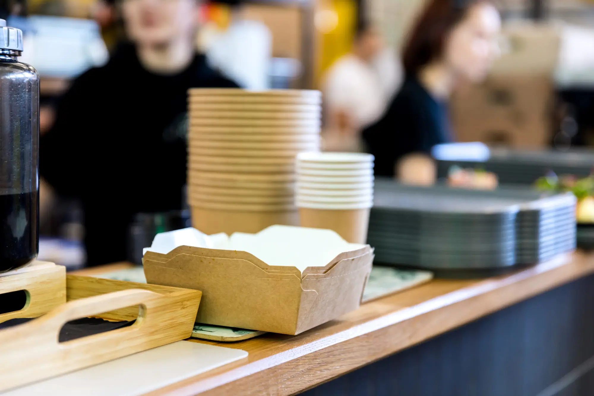 Compostable or recyclable packaging is an easy sustainable practice to implement