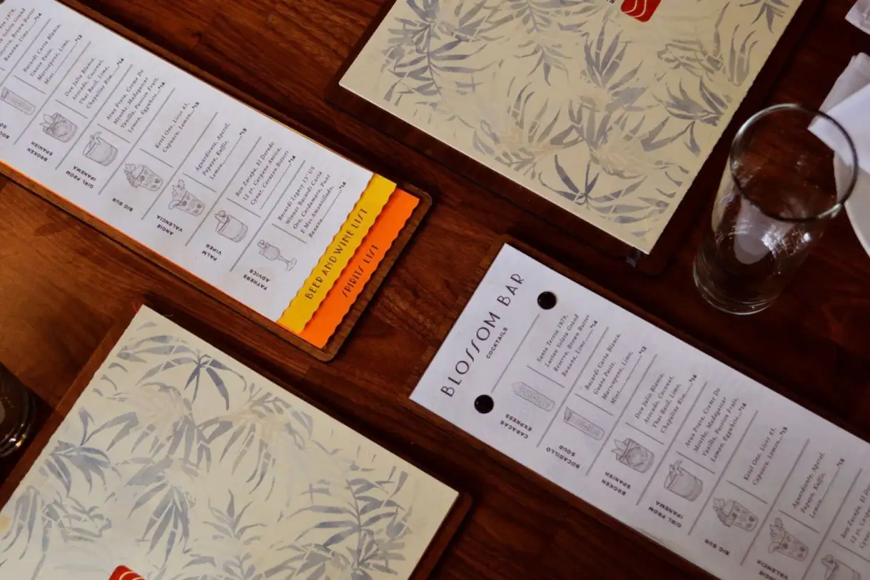 menus on a table