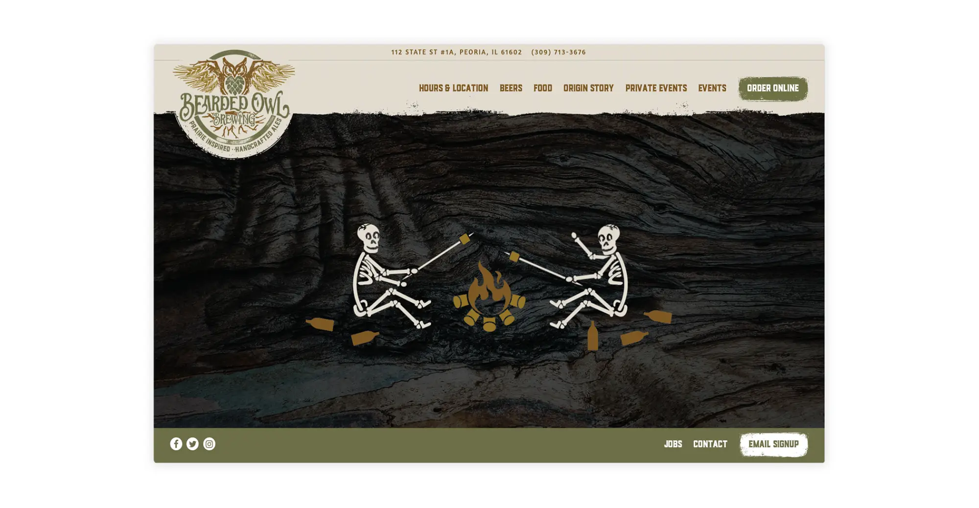 Example of a brewery website
