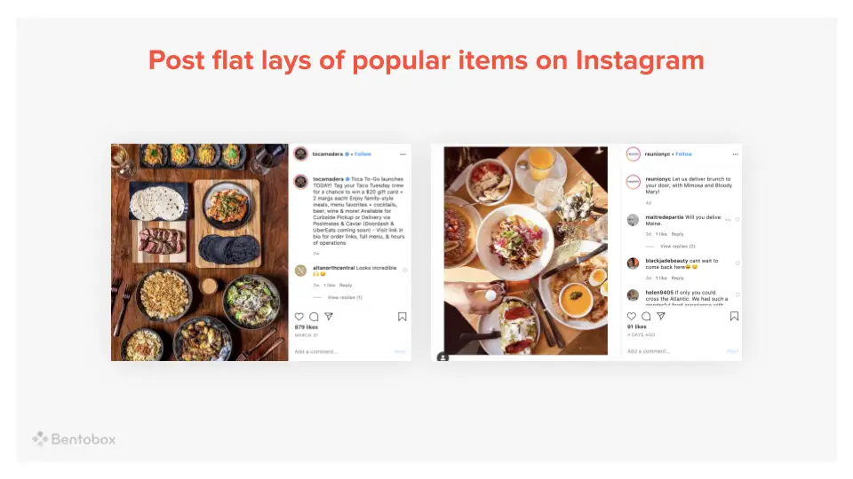 post flat-lays of popular food items on Instagram