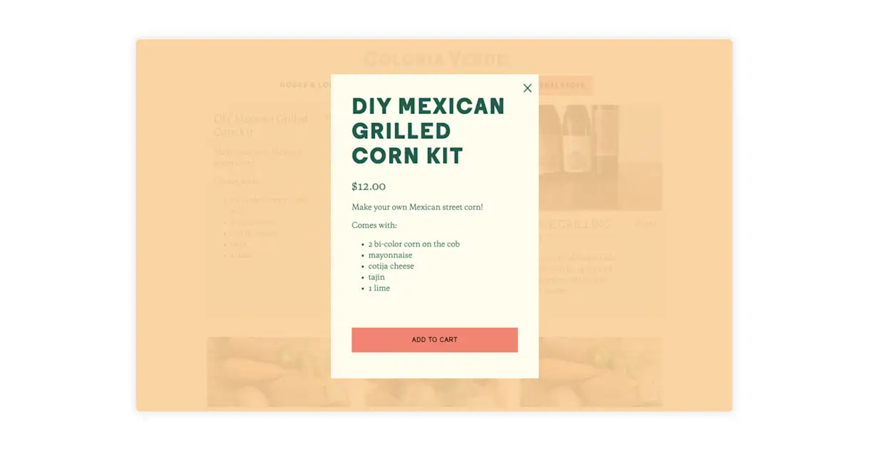 Colonia Verde sells their DIY Mexican Grilled Corn Kit online for pickup and delivery.
