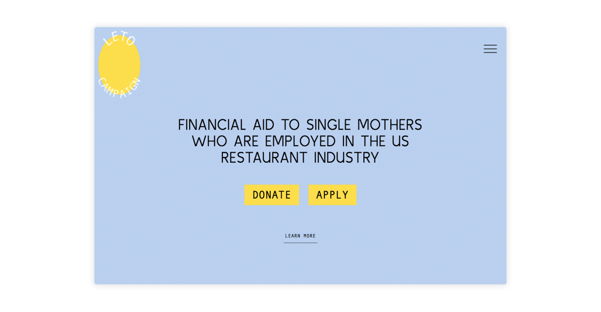 a screenshot of the website for the LETO Campaign