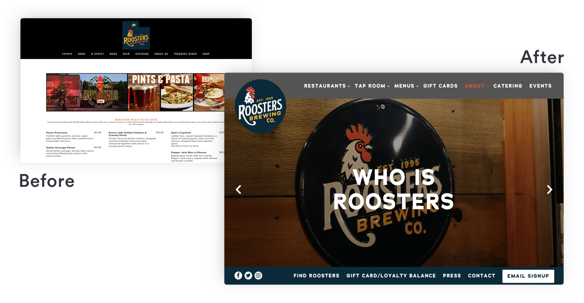 a screenshot of a restaurant website.