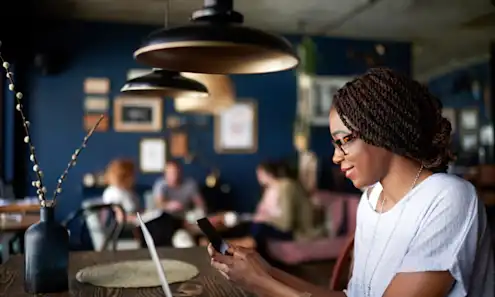 A person on a laptop