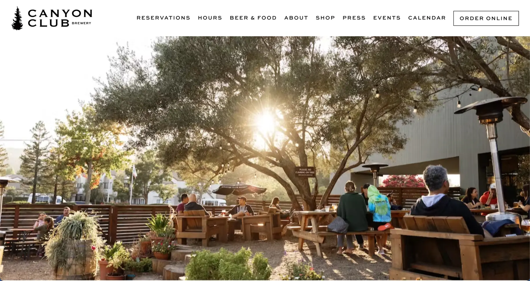 A screenshot of a brewery website.