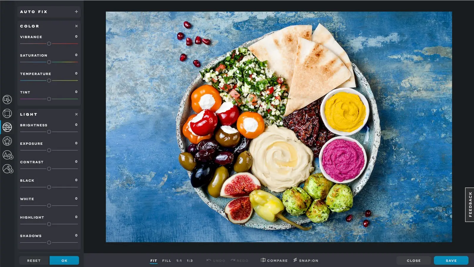 A screen shot of food on a table
