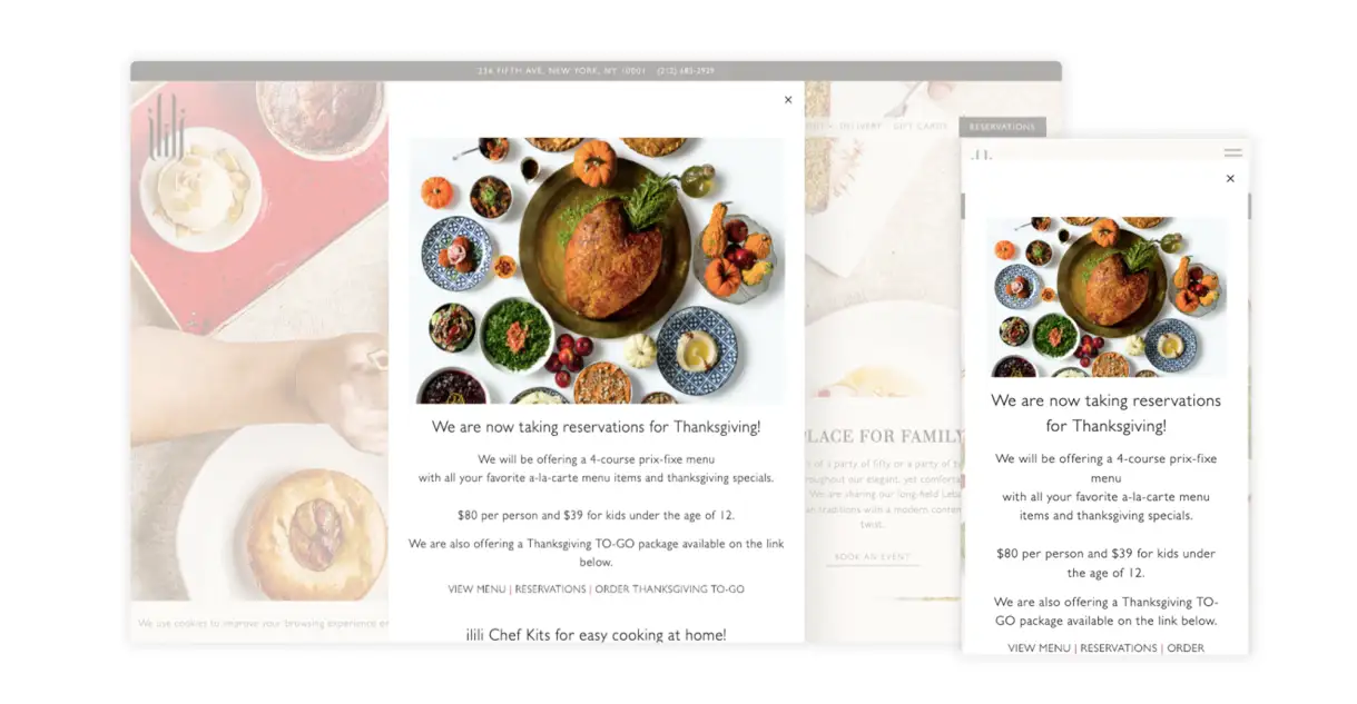 Ilili promotes reservations for Thanksgiving dinner
