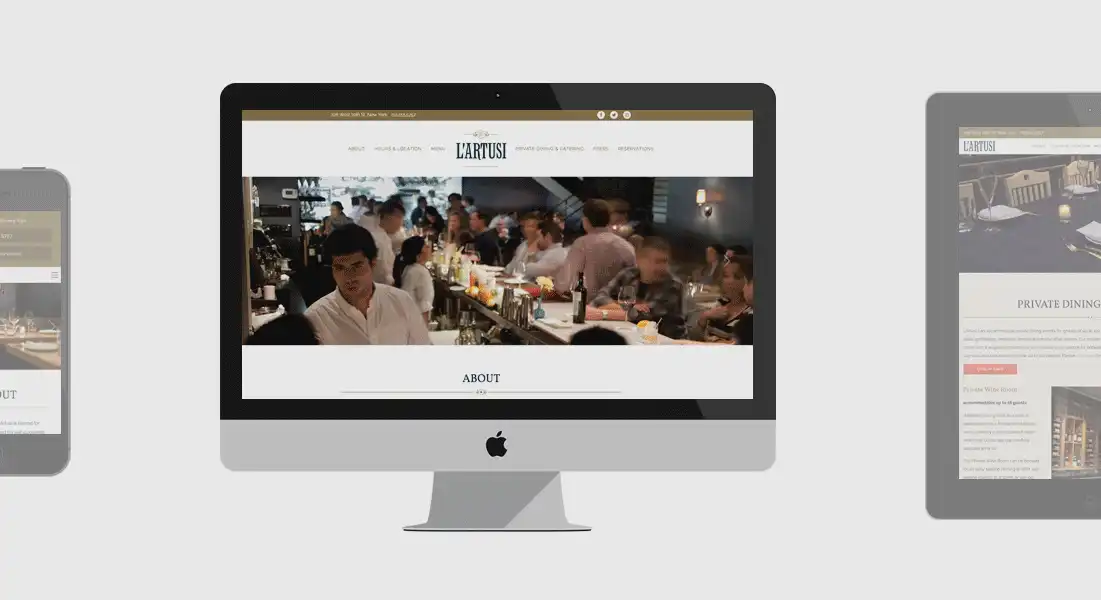 L'Artusi's mobile responsive website.