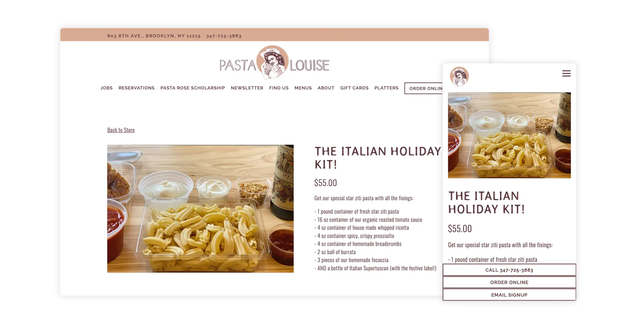 the website for pasta louise