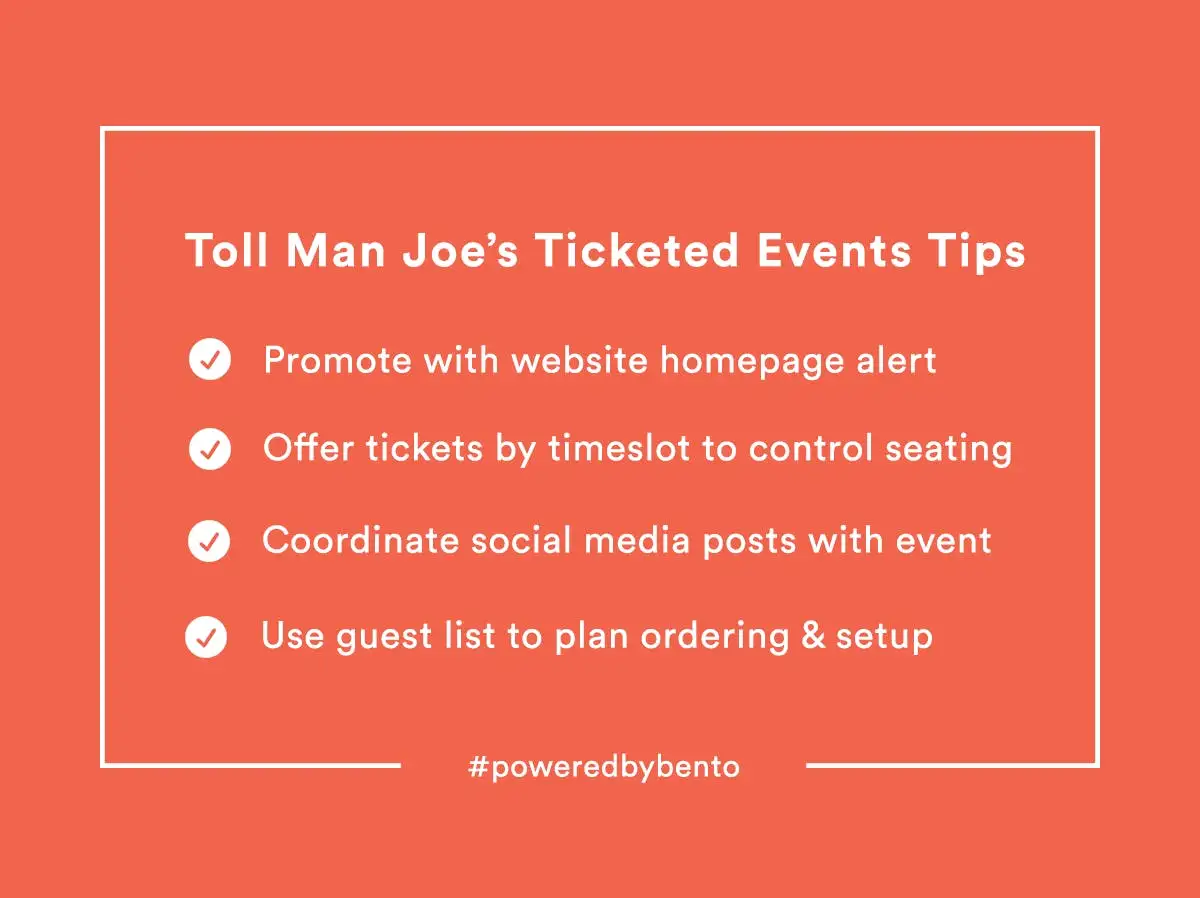 List of ticketed event tips