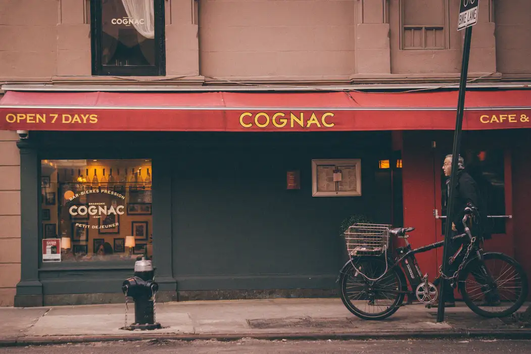 Entrance to Brasserie Cognac in New York City