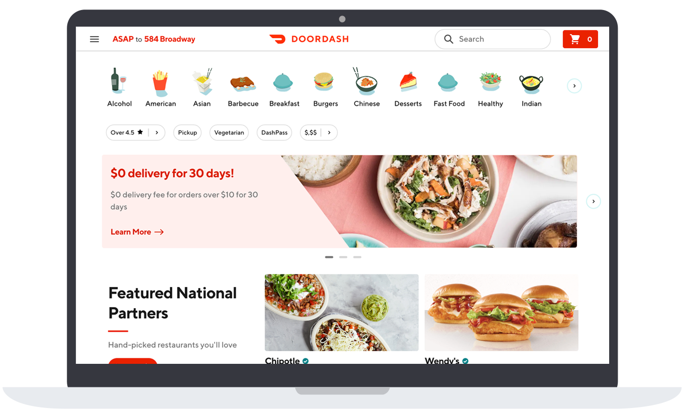 a screenshot of the doordash marketplace