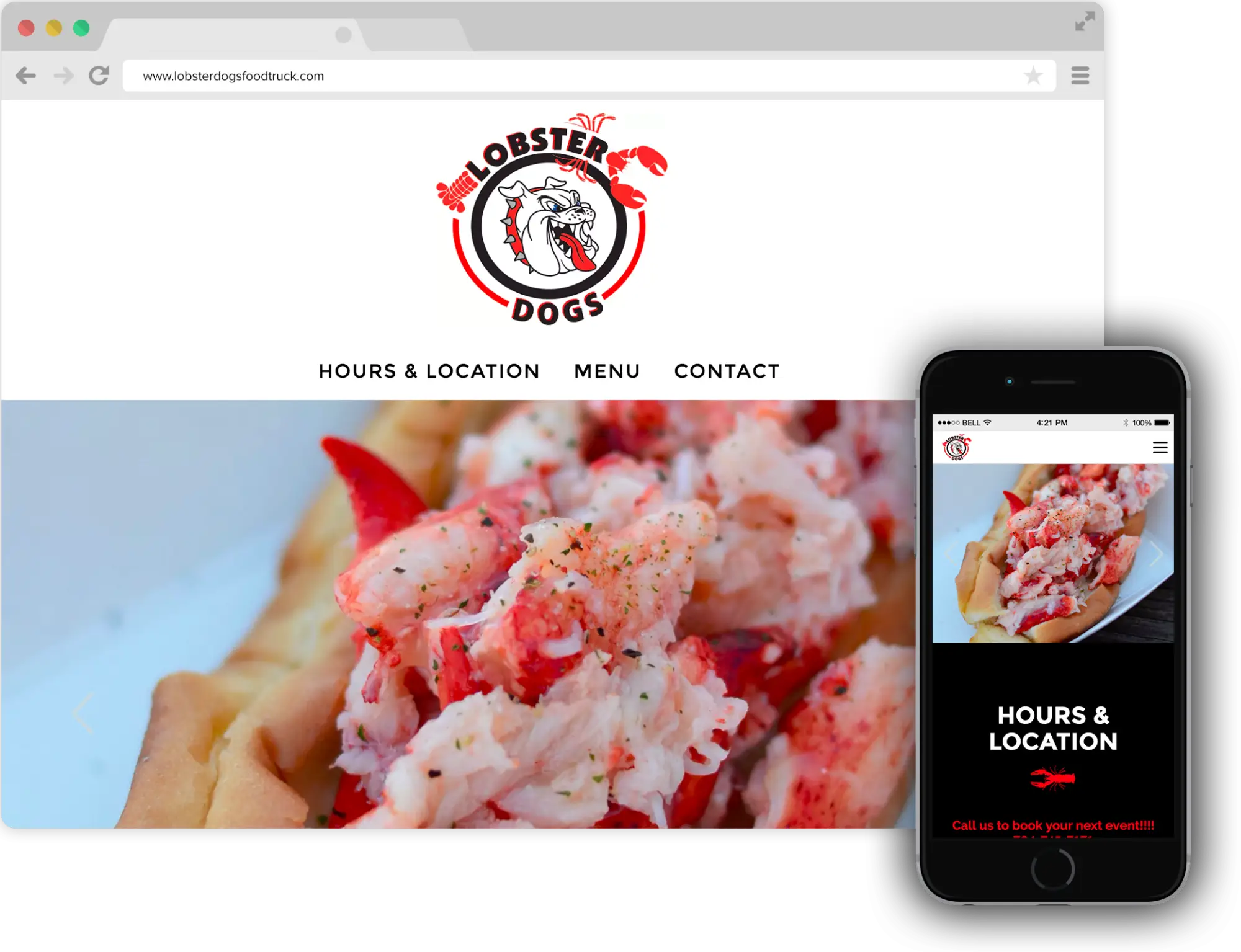 a screenshot of Lobster Dogs website