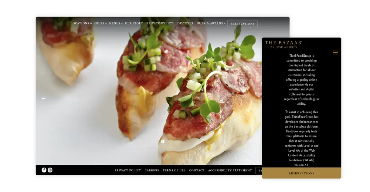 a screenshot of the website for The Bazaar