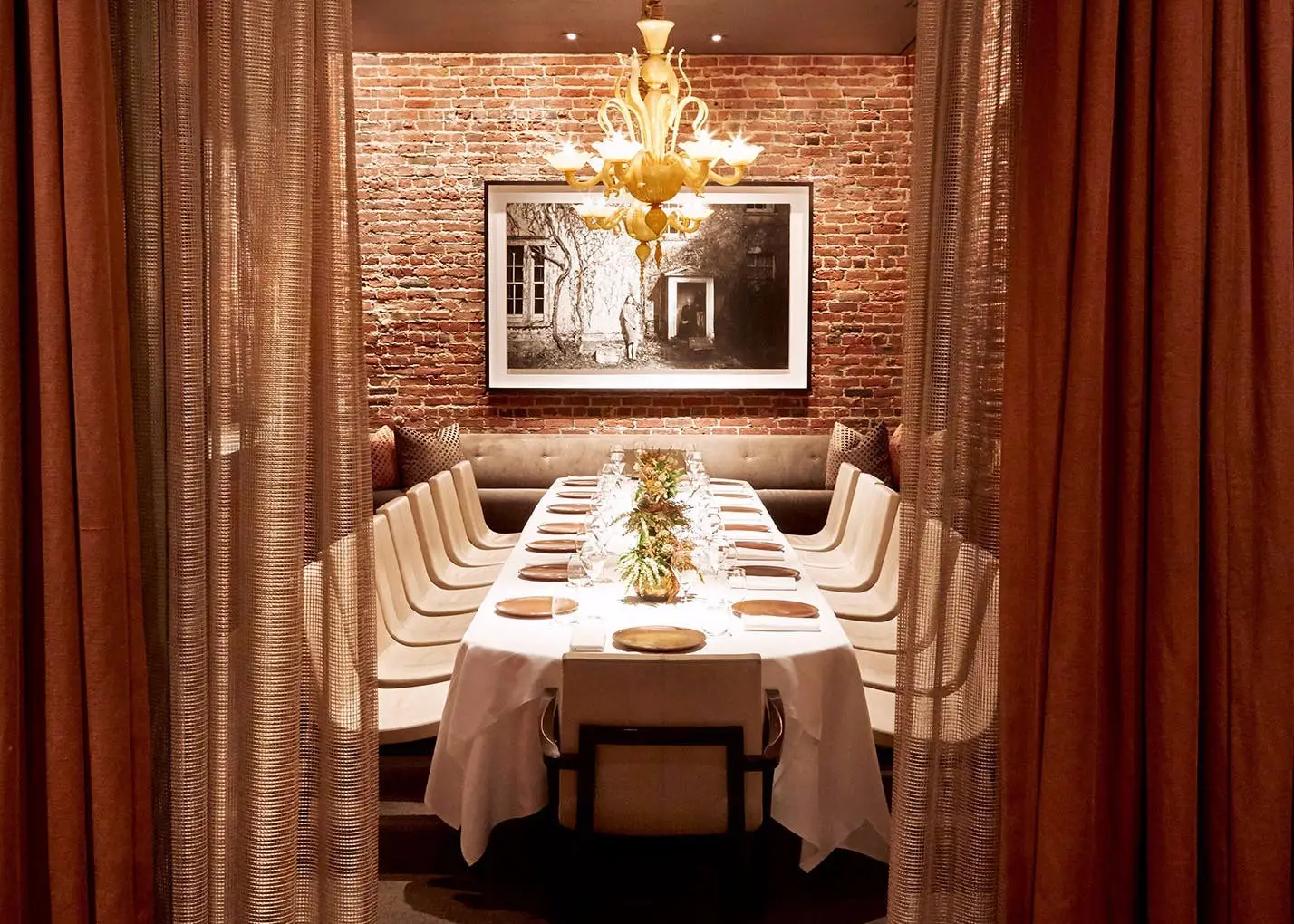 The elegant private dining room inside Quince.